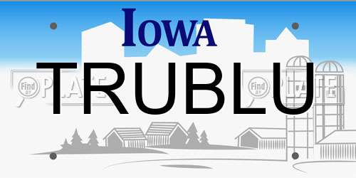TRUBLU Iowa License Plate