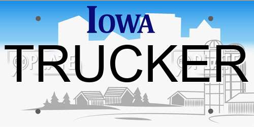 TRUCKER Iowa License Plate