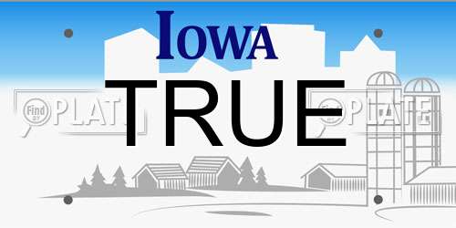 TRUE Iowa License Plate