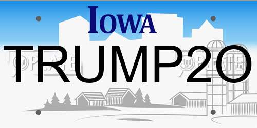 TRUMP2O Iowa License Plate
