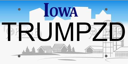 TRUMPZD Iowa License Plate