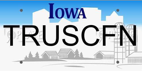 TRUSCFN Iowa License Plate