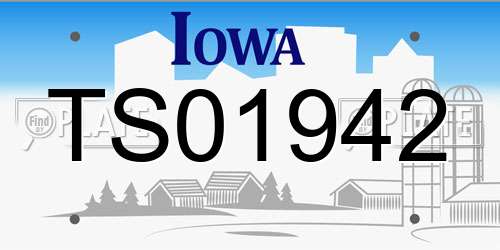 TS01942 Iowa License Plate
