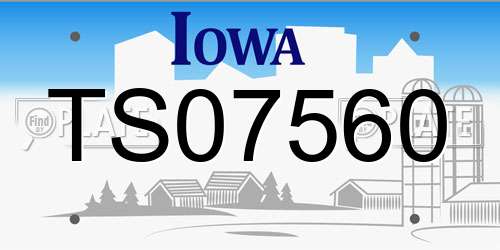 TS07560 Iowa License Plate