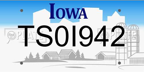 TS0I942 Iowa License Plate
