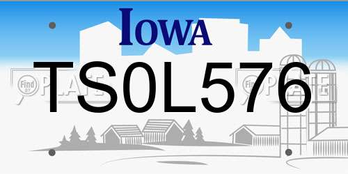 TS0L576 Iowa License Plate