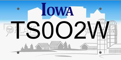 TS0O2W Iowa License Plate