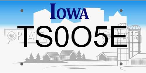 TS0O5E Iowa License Plate