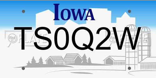 TS0Q2W Iowa License Plate