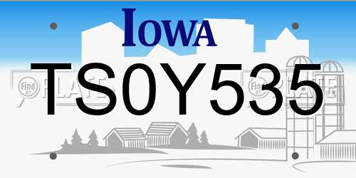 TS0Y535 Iowa License Plate