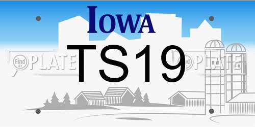 TS19 Iowa License Plate