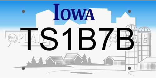 TS1B7B Iowa License Plate