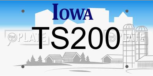 TS200 Iowa License Plate