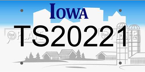 TS20221 Iowa License Plate