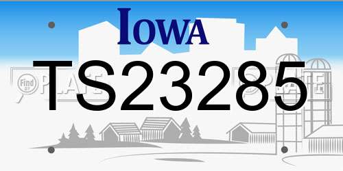 TS23285 Iowa License Plate