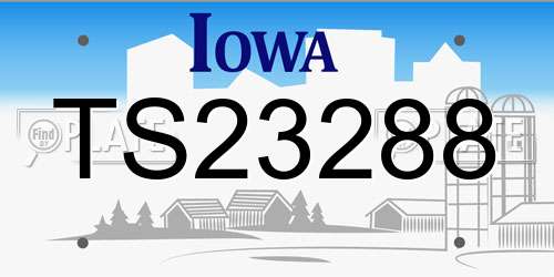 TS23288 Iowa License Plate