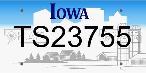TS23755 Iowa License Plate
