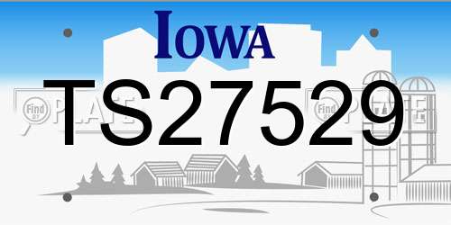 TS27529 Iowa License Plate