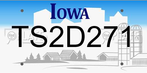 TS2D271 Iowa License Plate
