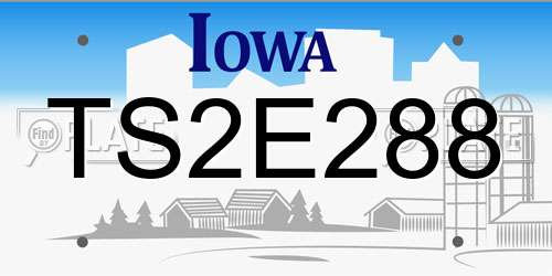 TS2E288 Iowa License Plate