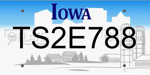TS2E788 Iowa License Plate