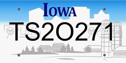TS2O271 Iowa License Plate