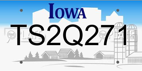 TS2Q271 Iowa License Plate