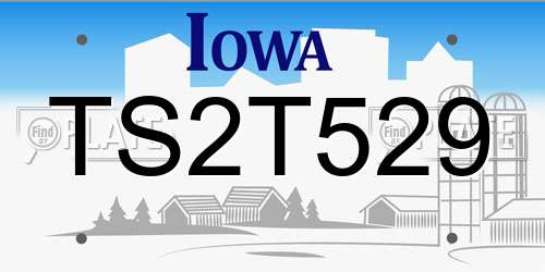 TS2T529 Iowa License Plate