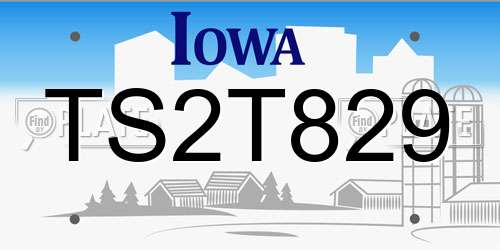 TS2T829 Iowa License Plate