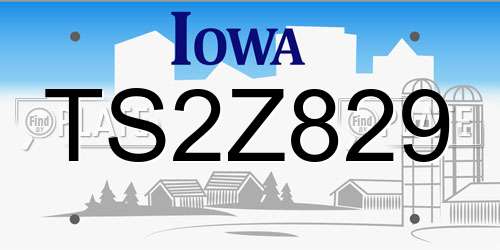 TS2Z829 Iowa License Plate