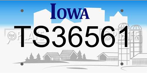 TS36561 Iowa License Plate