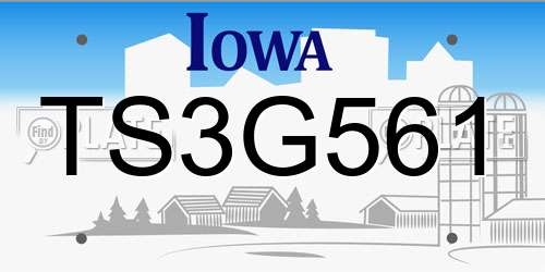 TS3G561 Iowa License Plate