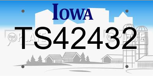 TS42432 Iowa License Plate