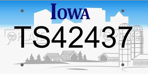 TS42437 Iowa License Plate