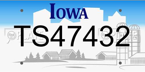 TS47432 Iowa License Plate