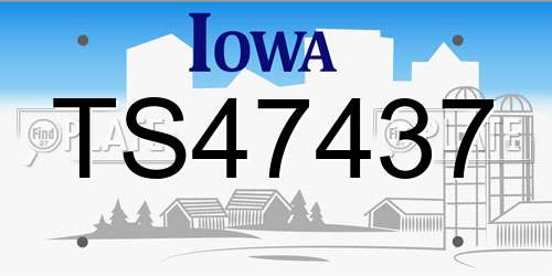 TS47437 Iowa License Plate