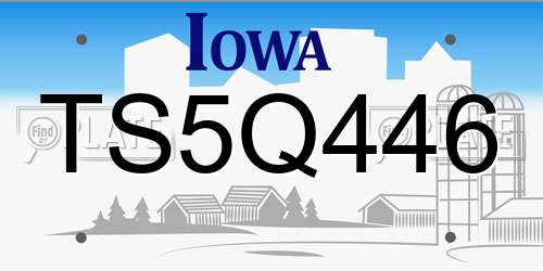 TS5Q446 Iowa License Plate