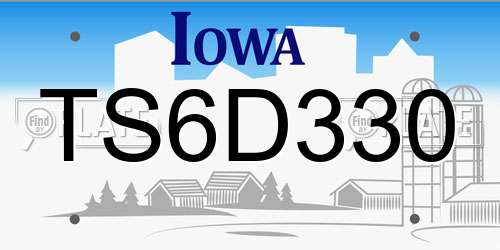 TS6D330 Iowa License Plate