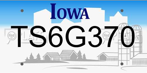 TS6G370 Iowa License Plate