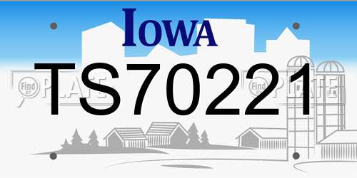 TS70221 Iowa License Plate