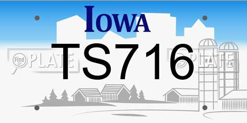 TS716 Iowa License Plate
