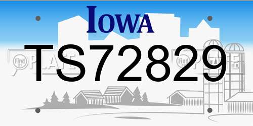 TS72829 Iowa License Plate