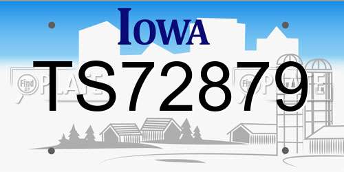 TS72879 Iowa License Plate