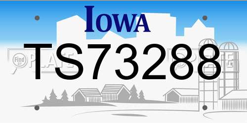 TS73288 Iowa License Plate