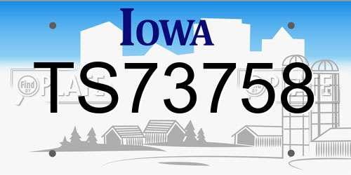 TS73758 Iowa License Plate