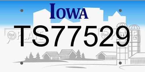 TS77529 Iowa License Plate