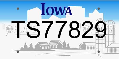 TS77829 Iowa License Plate