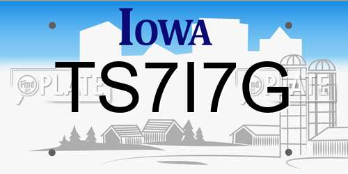 TS7I7G Iowa License Plate
