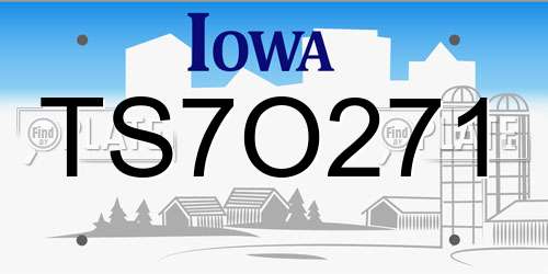 TS7O271 Iowa License Plate