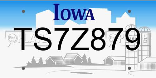 TS7Z879 Iowa License Plate